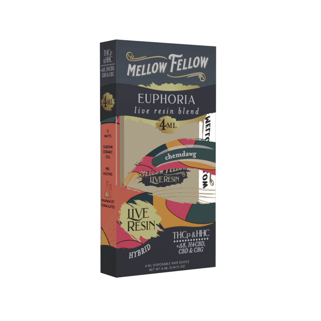 Euphoria Blend 4ml Live Resin Disposable Vape - Chemdawg (Hybrid) - Mellow Fellow