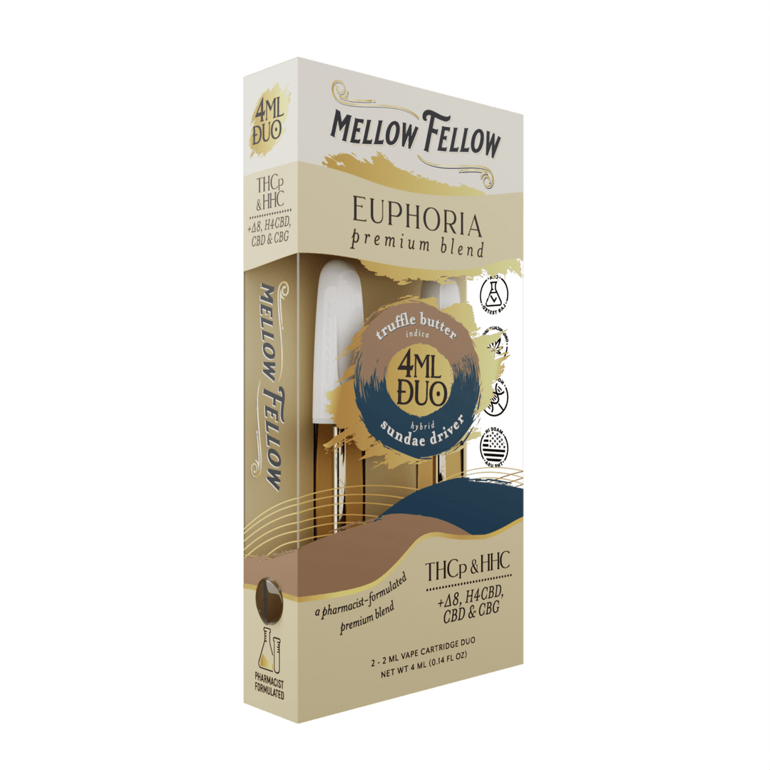 Euphoria Blend - Truffle Butter (Indica) & Sundae Driver (Hybrid) - 2ml Vape Cartridge Duo (4ml) - Mellow Fellow
