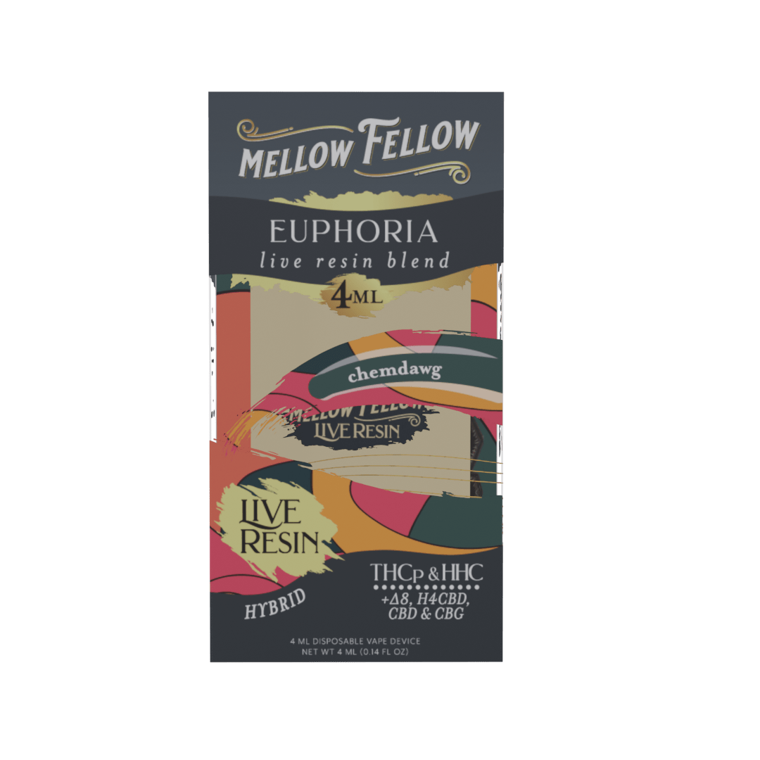 Euphoria Blend 4ml Live Resin Disposable Vape - Chemdawg (Hybrid) - Mellow Fellow
