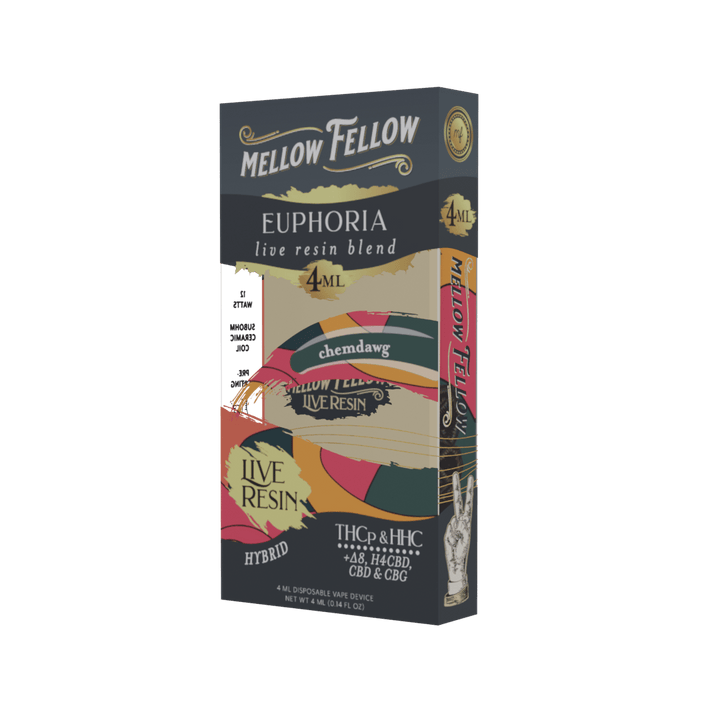 Euphoria Blend 4ml Live Resin Disposable Vape - Chemdawg (Hybrid) - Mellow Fellow