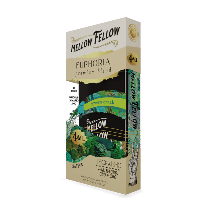 Euphoria Blend 4ML Disposable Vape - Green Crack (Sativa) - Mellow Fellow