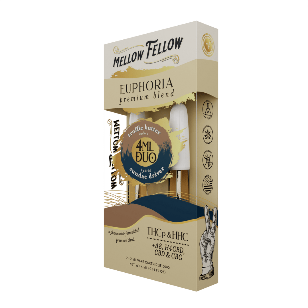 Euphoria Blend - Truffle Butter (Indica) & Sundae Driver (Hybrid) - 2ml Vape Cartridge Duo (4ml) - Mellow Fellow
