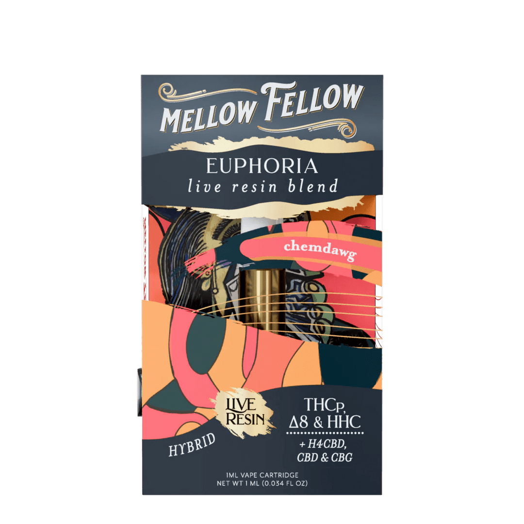 Euphoria Blend 1ml Live Resin Vape Cartridge - Chemdawg (Hybrid) - Mellow Fellow