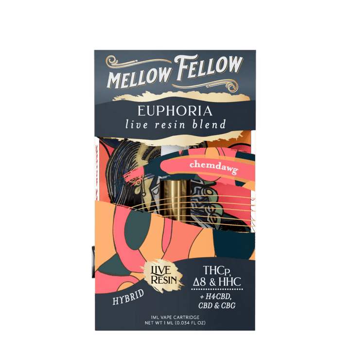 Euphoria Blend 1ml Live Resin Vape Cartridge - Chemdawg (Hybrid) - Mellow Fellow