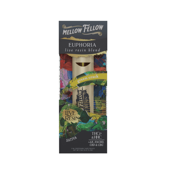 Euphoria Blend 2ml Live Resin Disposable Vape - Green Crack (Sativa) - Mellow Fellow