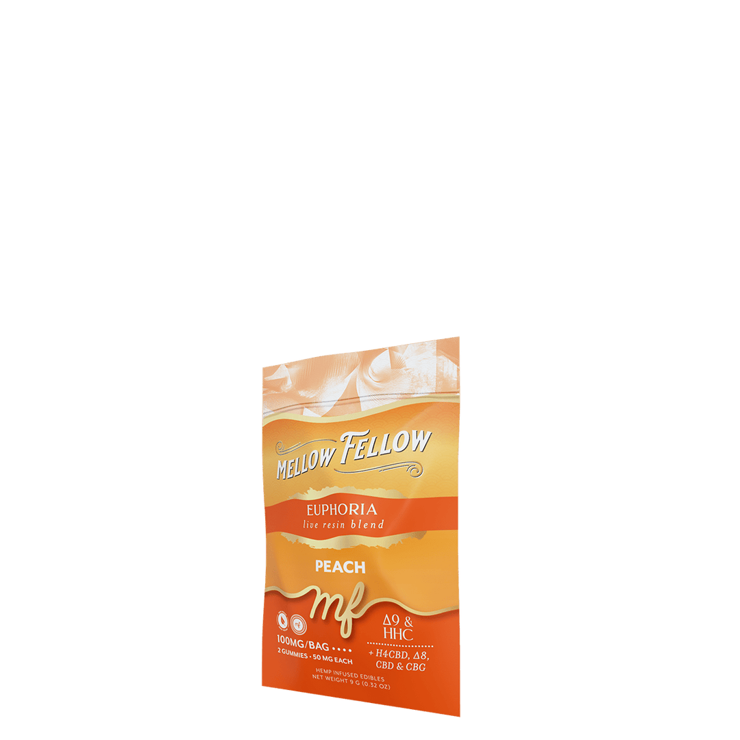 Euphoria Blend - Live Resin M - Fusions Edibles Sachets - Peach 100mg - Mellow Fellow