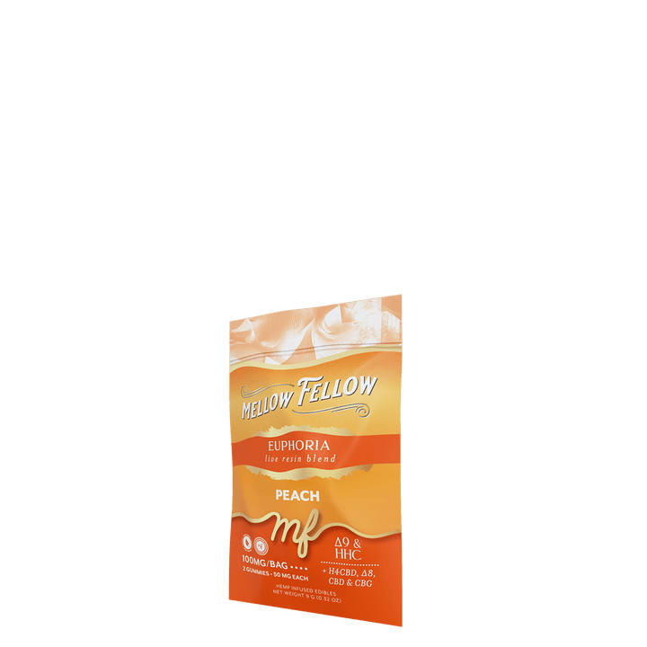 Euphoria Blend - Live Resin M - Fusions Edibles Sachets - Peach 100mg - Mellow Fellow