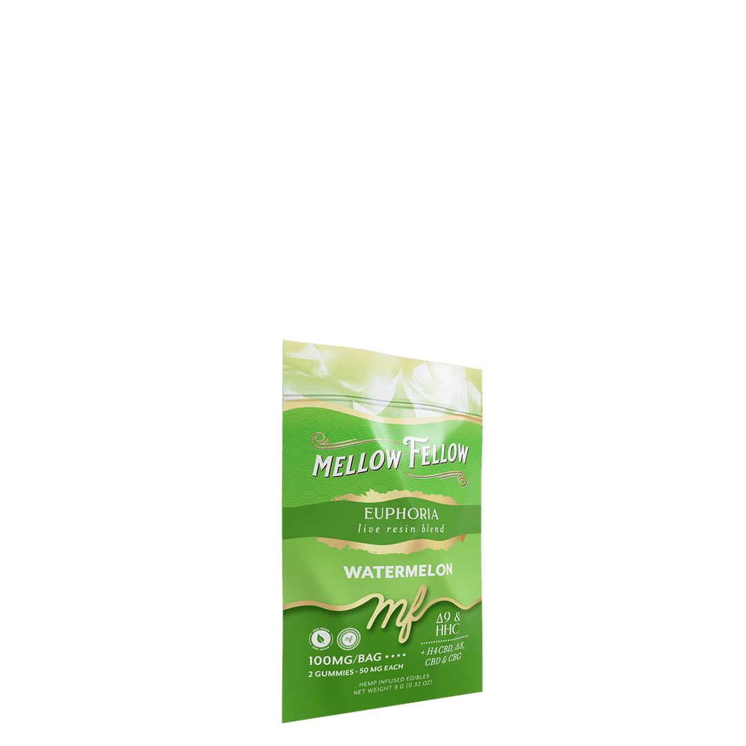 Euphoria Blend - Live Resin M - Fusions Edibles Sachets - Watermelon 100mg - Mellow Fellow