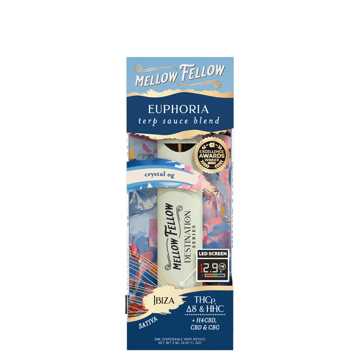 Euphoria Blend - Destination: Ibiza - Terp Sauce 2ml Disposable Vape - Crystal OG (Sativa) - Mellow Fellow