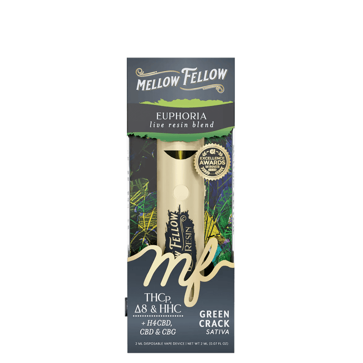 Euphoria Blend 2ml Live Resin Disposable Vape - Green Crack (Sativa) - Mellow Fellow