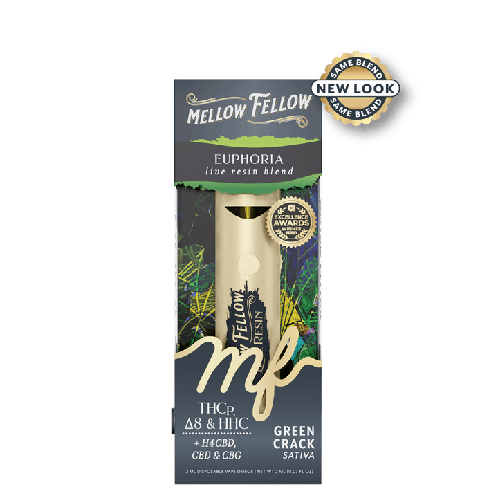 Euphoria Blend 2ml Live Resin Disposable Vape - Green Crack (Sativa) - Mellow Fellow