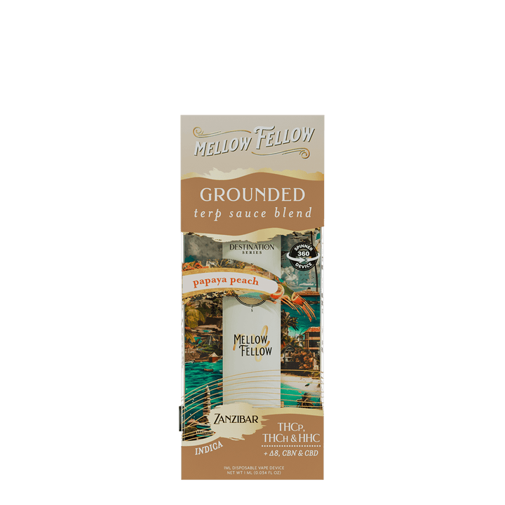Grounded Blend - Terp Sauce 1ml Disposable Spinner Vape - Papaya Peach (Indica) - Mellow Fellow