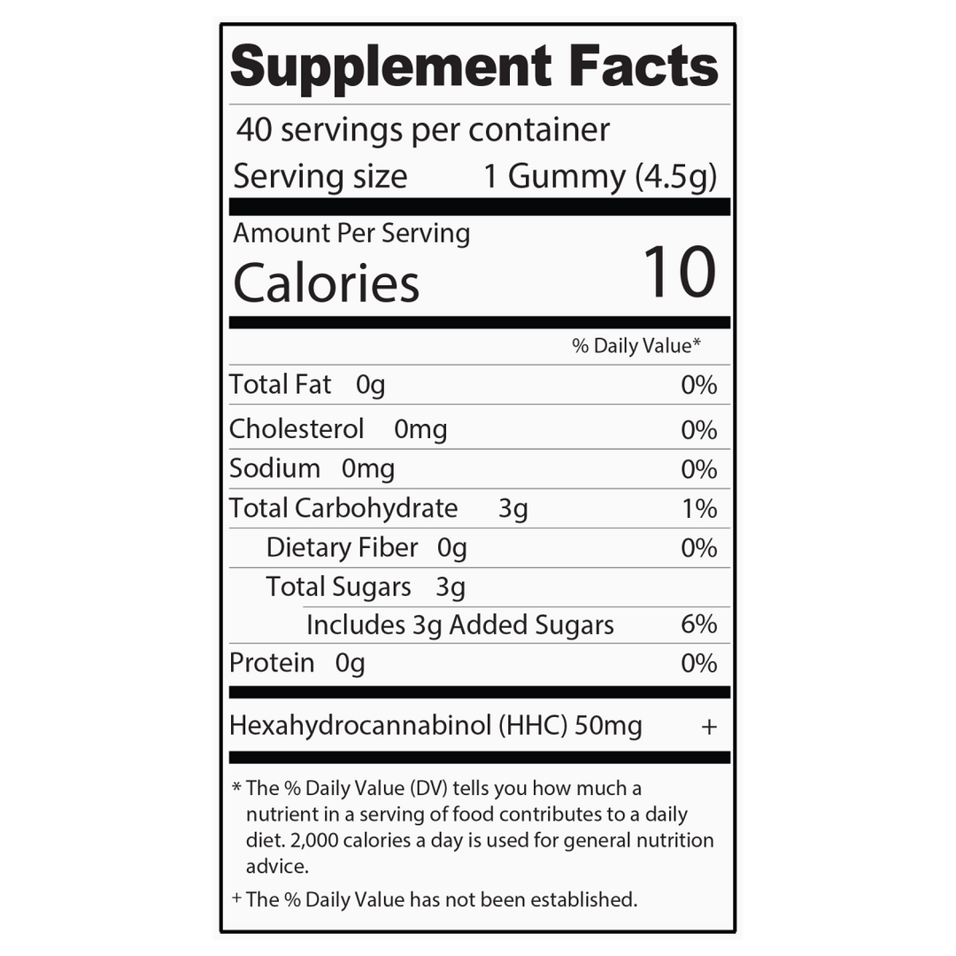 HHC M - Fusions Fruit Punch Gummies - 40 Ct. 2000mg - Mellow Fellow