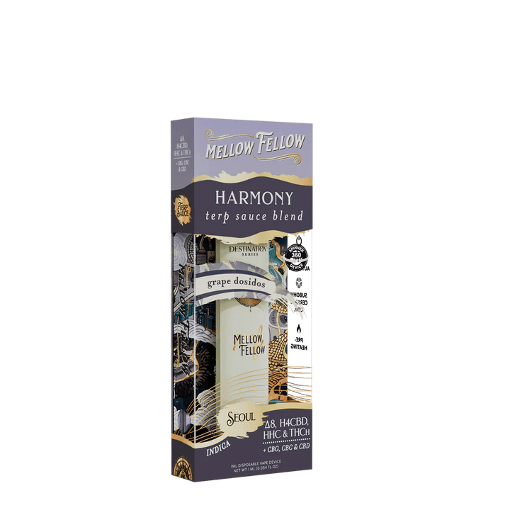 Harmony Blend - Terp Sauce 1ml Disposable Spinner Vape - Grape Dosidos (Indica) - Mellow Fellow