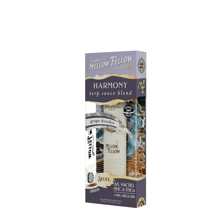 Harmony Blend - Terp Sauce 1ml Disposable Spinner Vape - Grape Dosidos (Indica) - Mellow Fellow