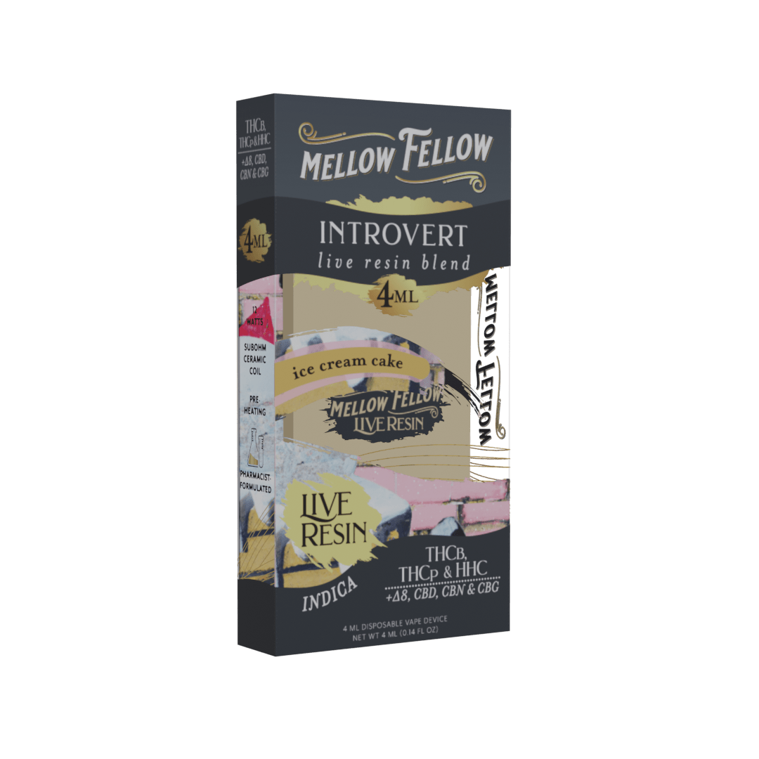 Introvert Blend 4ml Live Resin Disposable Vape - Ice Cream Cake (Indica) - Mellow Fellow