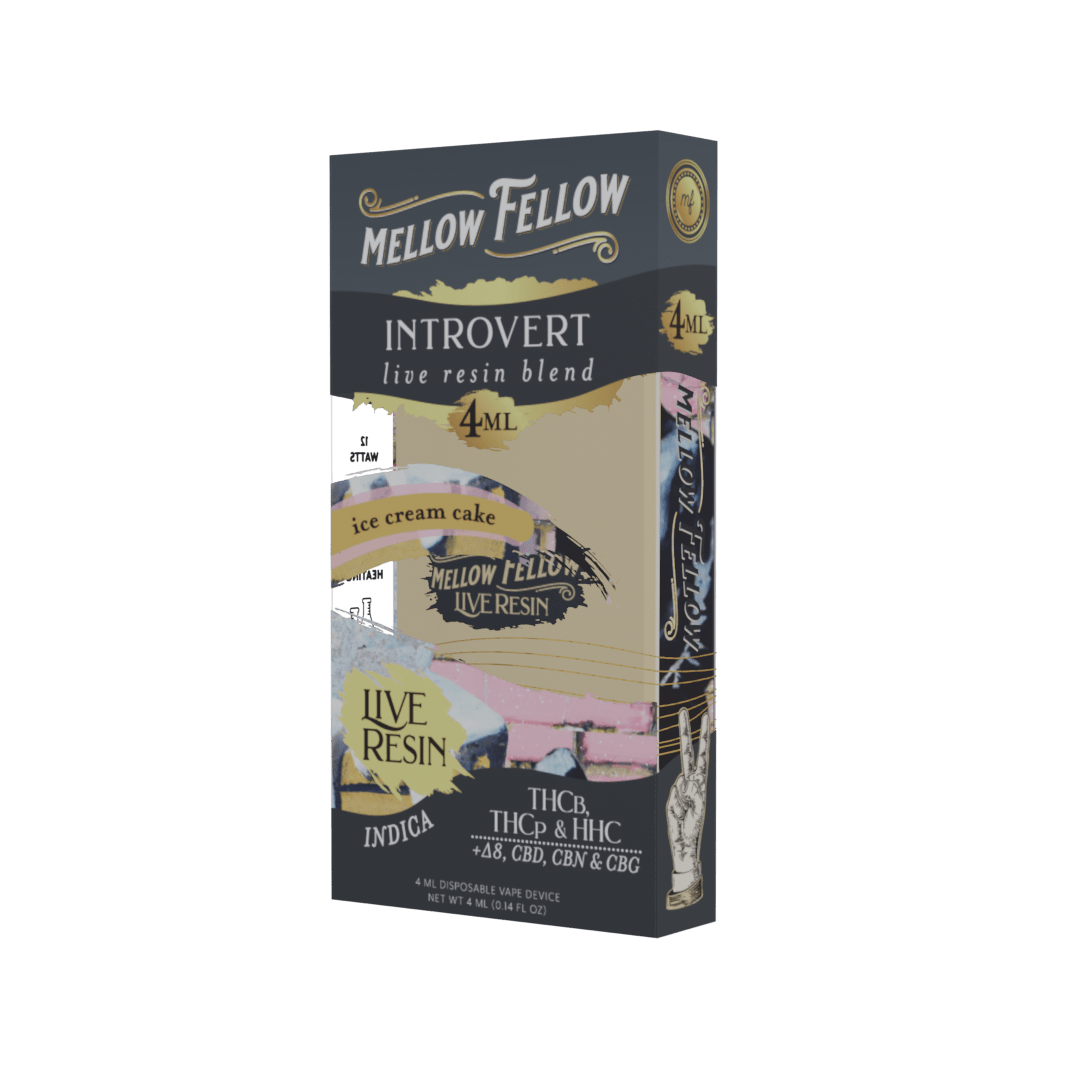 Introvert Blend 4ml Live Resin Disposable Vape - Ice Cream Cake (Indica) - Mellow Fellow