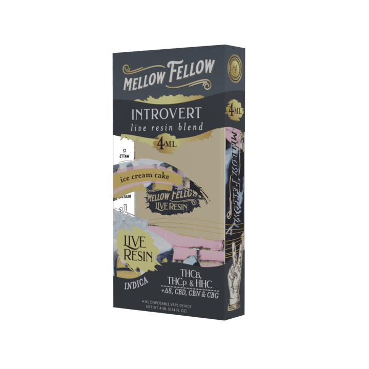 Introvert Blend 4ml Live Resin Disposable Vape - Ice Cream Cake (Indica) - Mellow Fellow