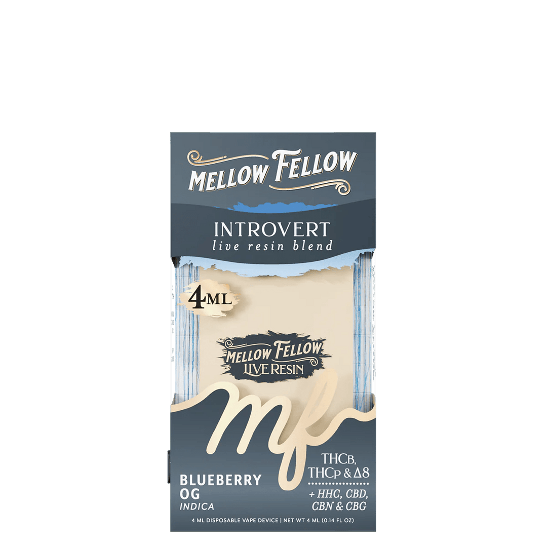 Introvert Blend 4ml Live Resin Disposable Vape - Blueberry OG (Indica) - Mellow Fellow