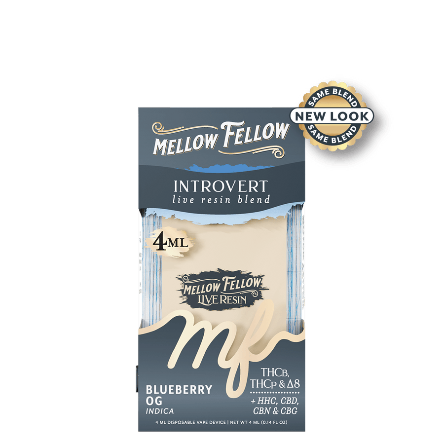 Introvert Blend 4ml Live Resin Disposable Vape - Blueberry OG (Indica) - Mellow Fellow