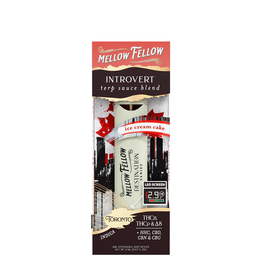 Introvert Blend - Destination: Toronto - Terp Sauce 2ml Disposable Vape - Ice Cream Cake (Indica) - Mellow Fellow