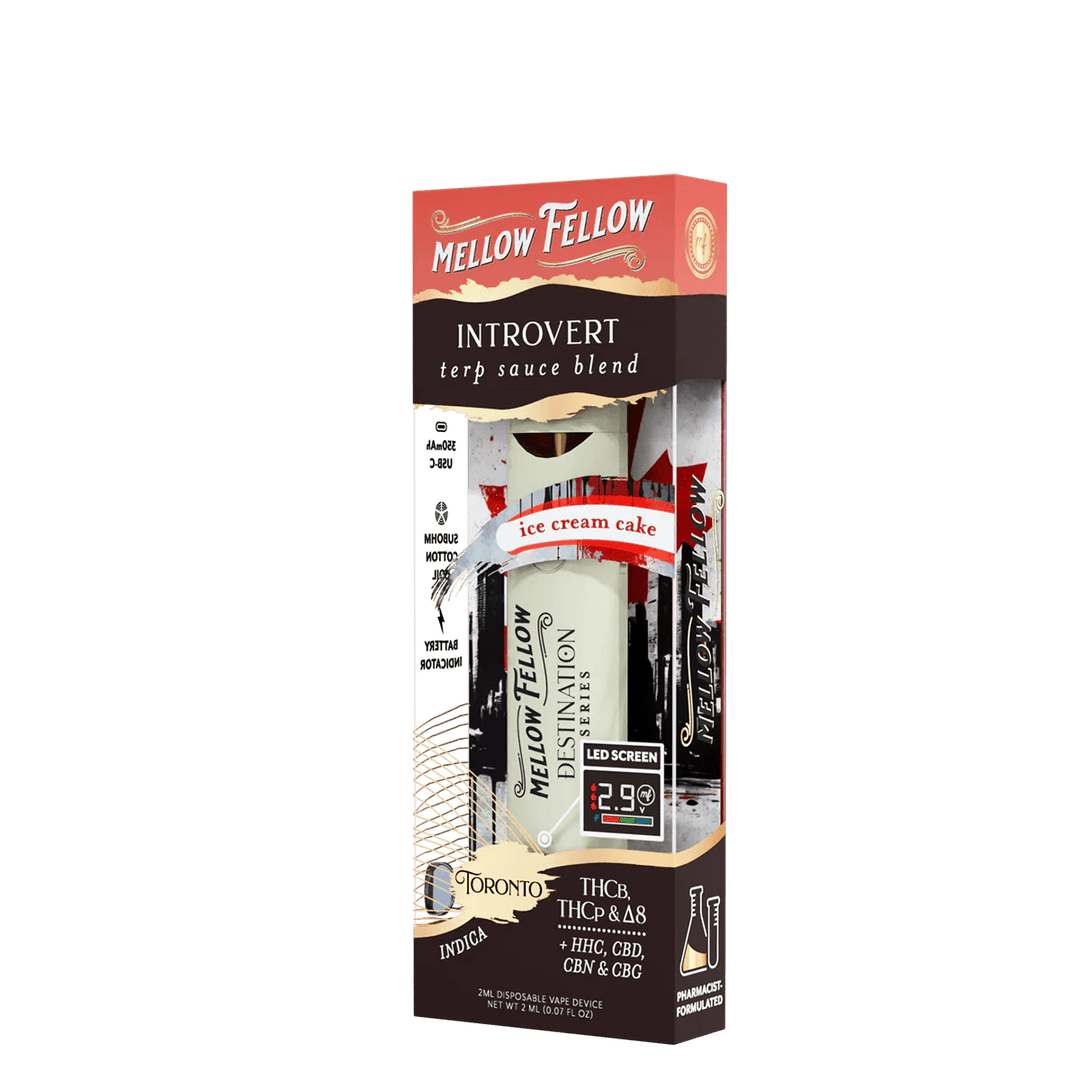Introvert Blend - Destination: Toronto - Terp Sauce 2ml Disposable Vape - Ice Cream Cake (Indica) - Mellow Fellow