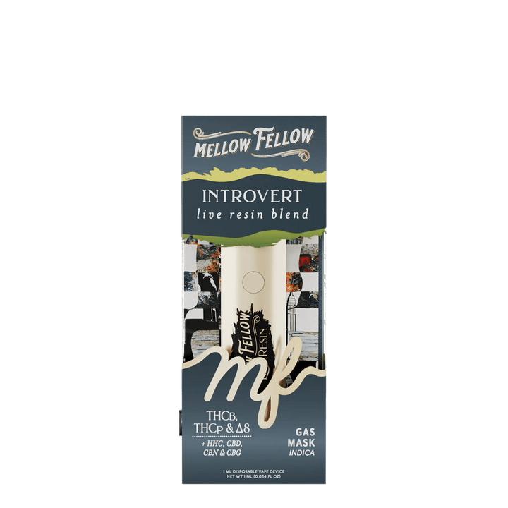 Introvert Blend - Destination: NYC - Live Resin 1ml Disposable Vape - Gas Mask (Indica) - Mellow Fellow