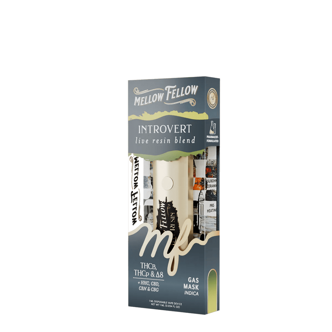 Introvert Blend - Destination: NYC - Live Resin 1ml Disposable Vape - Gas Mask (Indica) - Mellow Fellow