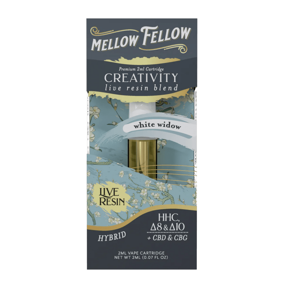 Creativity Blend 2ml Live Resin Vape Cartridge - White Widow (Hybrid) - Mellow Fellow