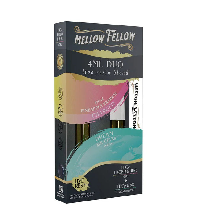 Charged - Pineapple Express (Hybrid) & Dream - MK Ultra (Indica) - Live Resin 4ml Vape Cart Duo - Mellow Fellow