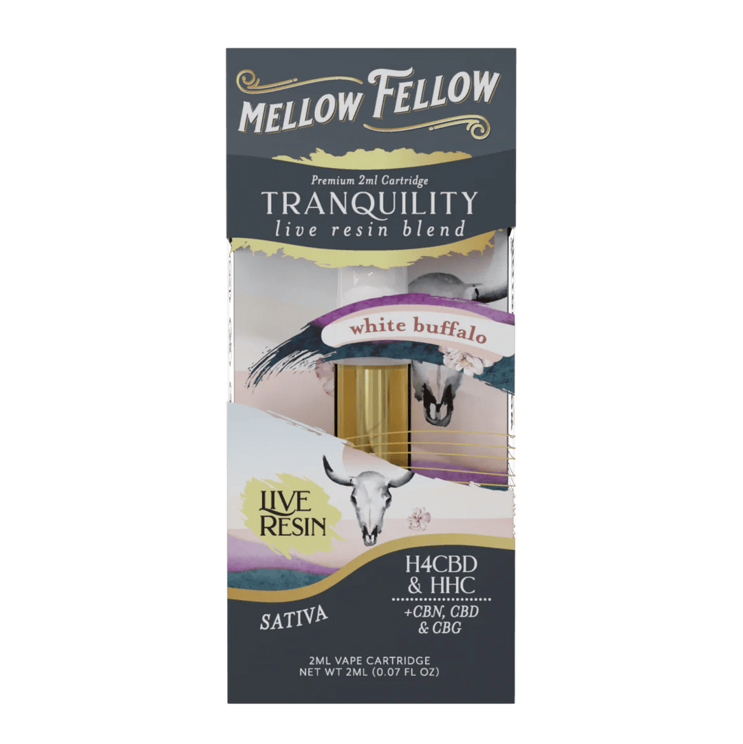 Tranquility Blend 2ml Live Resin Vape Cartridge - White Buffalo (Sativa) - Mellow Fellow