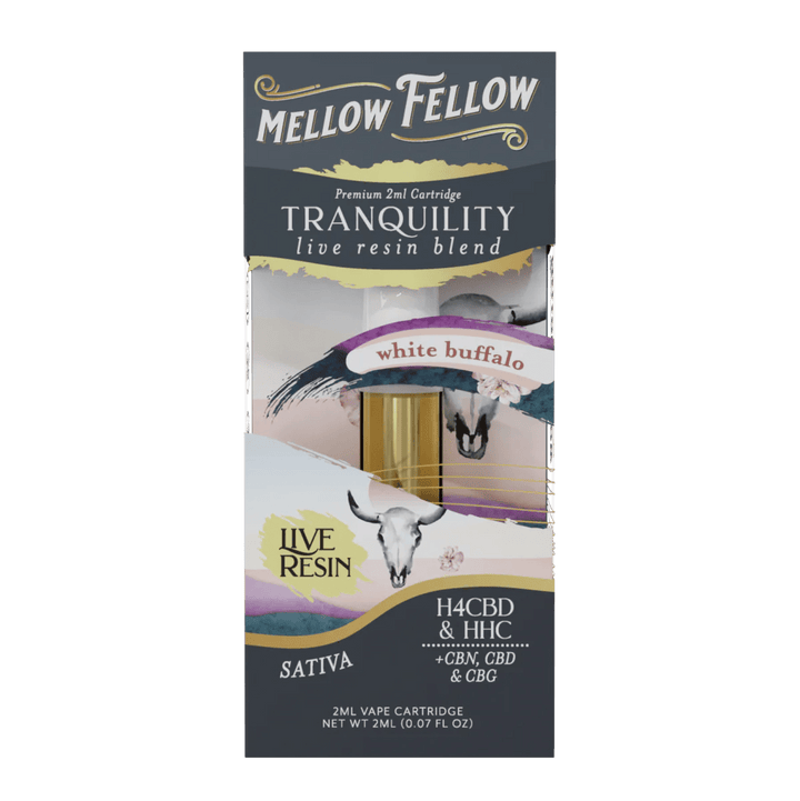 Tranquility Blend 2ml Live Resin Vape Cartridge - White Buffalo (Sativa) - Mellow Fellow