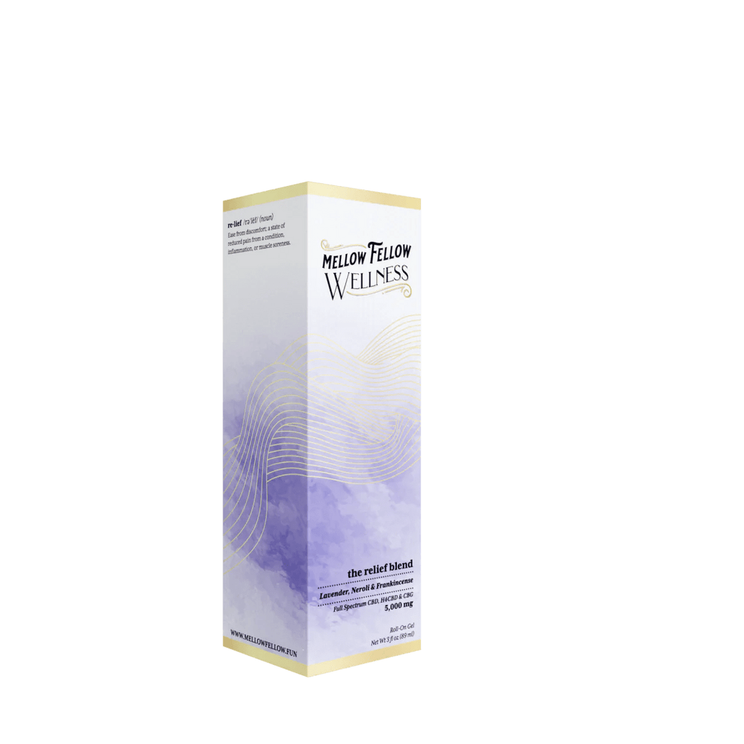Wellness Roll On Gel - The Relief Blend - Lavender, Neroli + Frankincense - 5000mg - Mellow Fellow