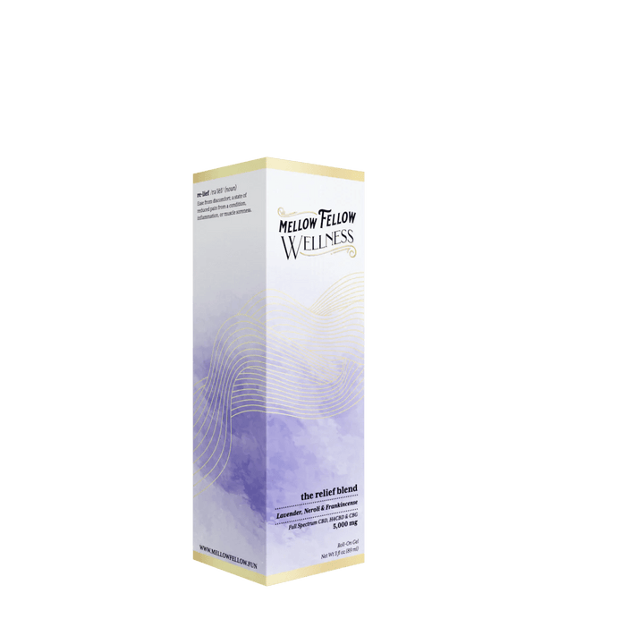 Wellness Roll On Gel - The Relief Blend - Lavender, Neroli + Frankincense - 5000mg - Mellow Fellow
