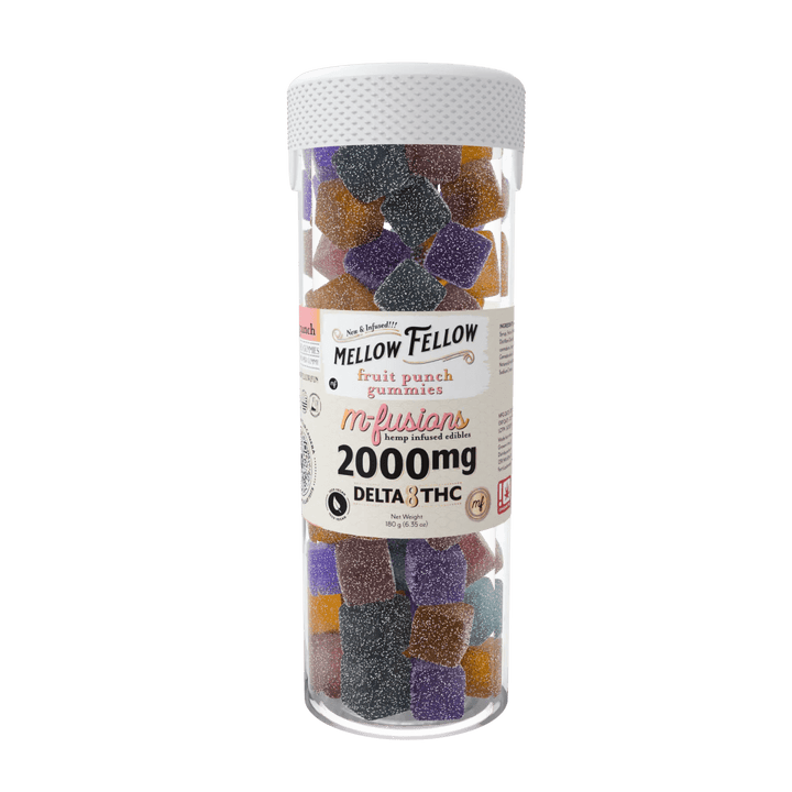 M - Fusions Delta 8 THC Fruit Punch Gummies 40 Ct. - 50mg Delta 8 per gummy - Mellow Fellow