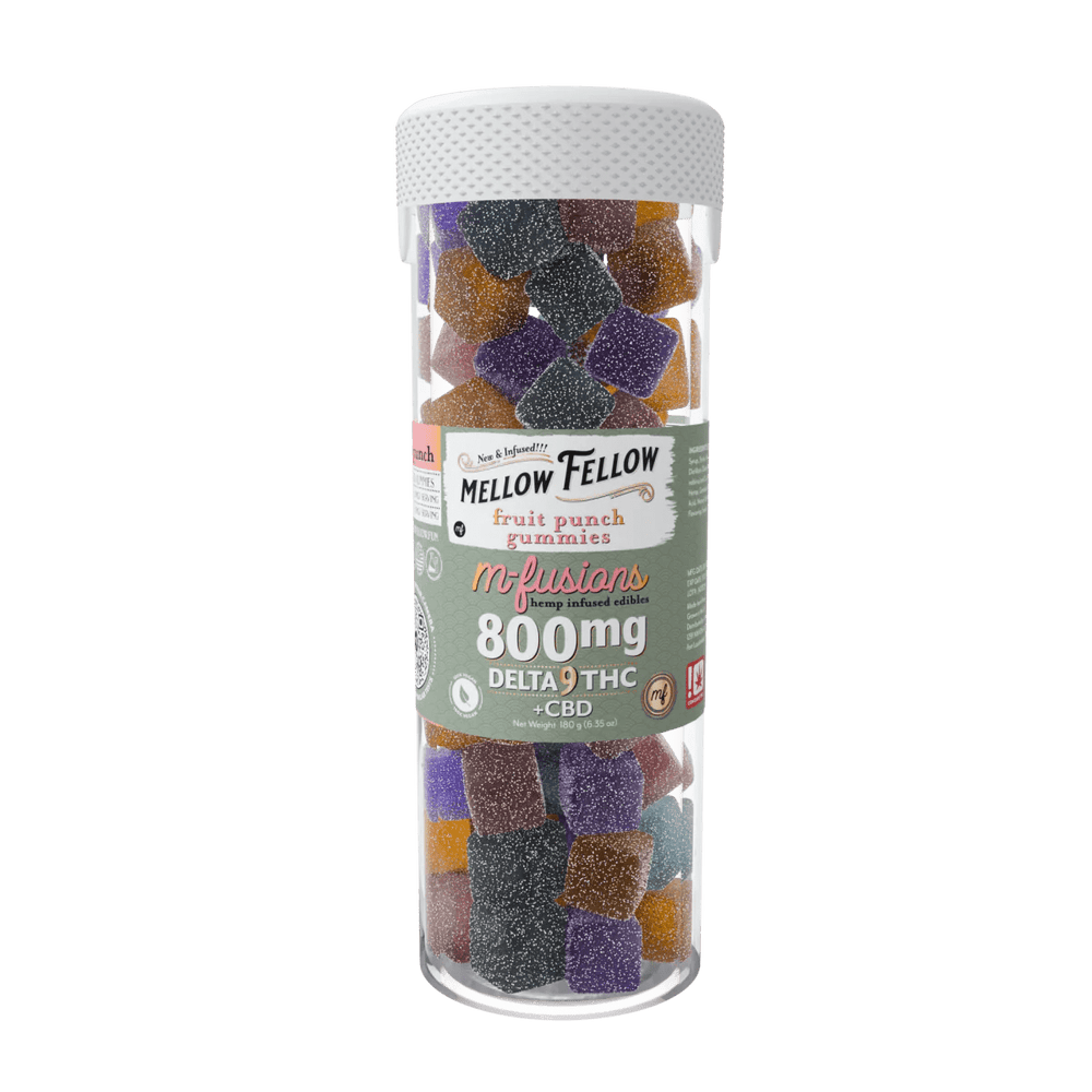 Delta 9 THC M - Fusions Fruit Punch Gummies - 40 Ct. 800mg - Mellow Fellow