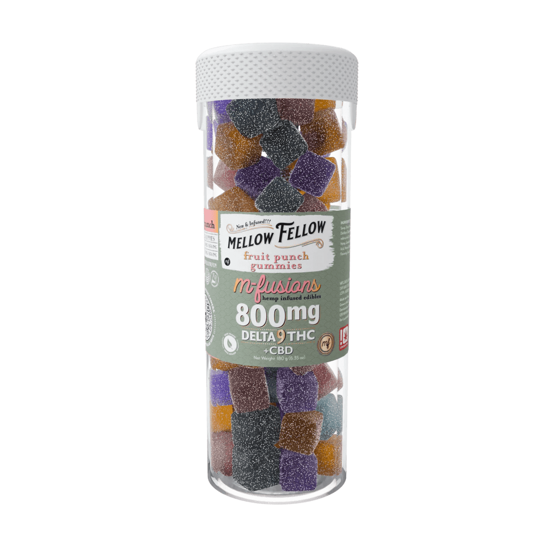 Delta 9 THC M - Fusions Fruit Punch Gummies - 40 Ct. 800mg - Mellow Fellow