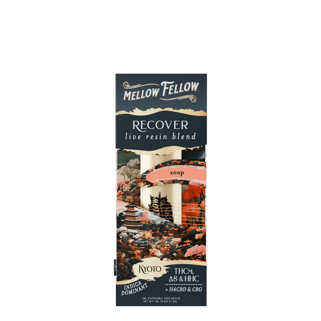 Recover Blend - Destination: Kyoto - Live Resin 1ml Disposable Vape - Zoap (Indica Dominant) - Mellow Fellow