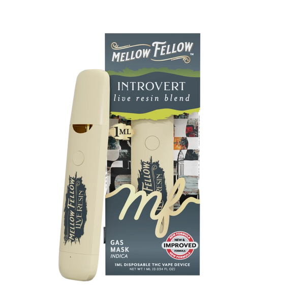 Introvert Blend - Live Resin 1ml Disposable Vape - Gas Mask (Indica) Introvert Blend - Live Resin 1ml Disposable Vape - Gas Mask (Indica)