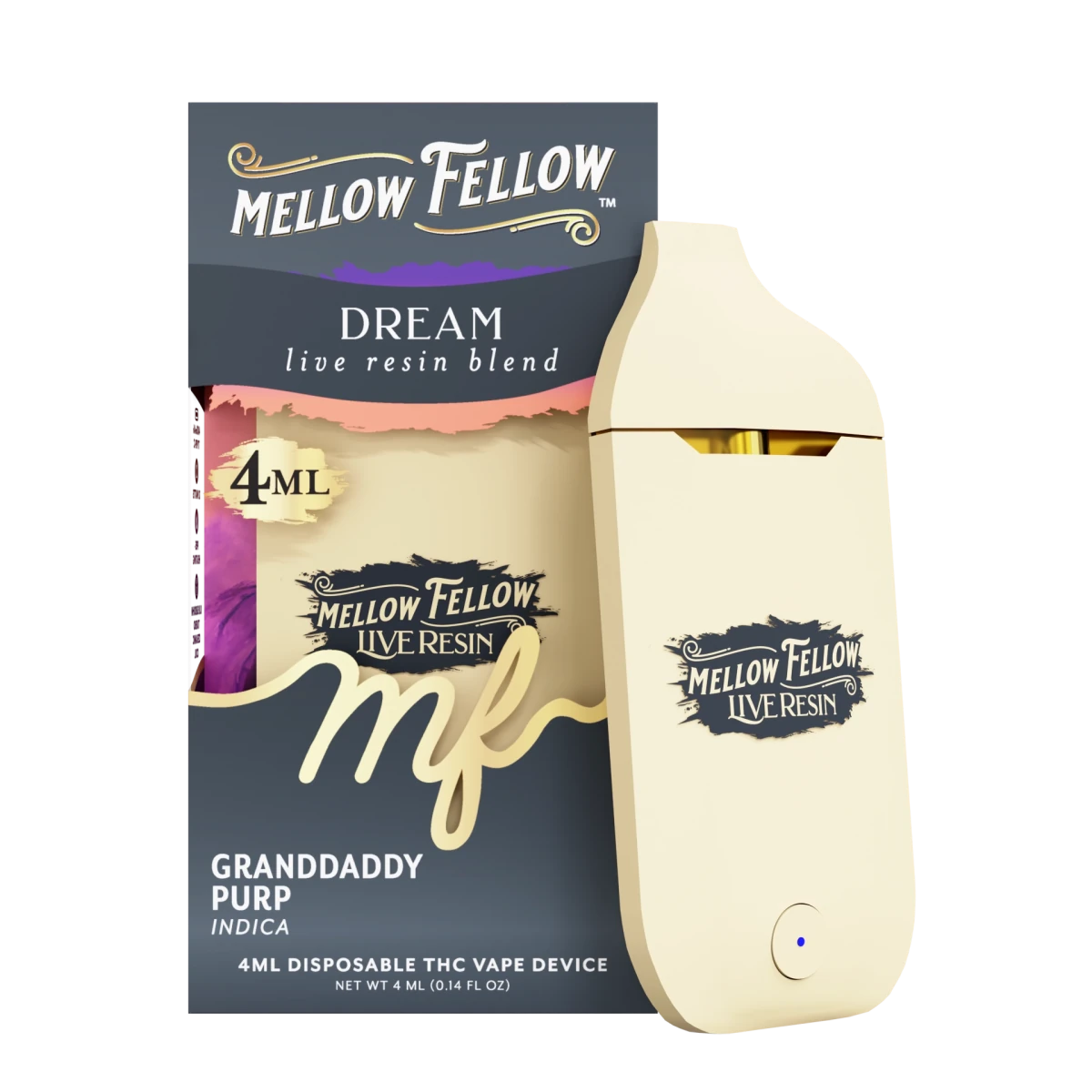Dream Blend 4ml Live Resin Disposable Vape - Granddaddy Purp