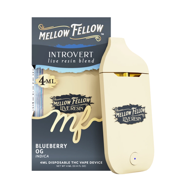Introvert Blend 4ml Live Resin Disposable Vape - Blueberry OG (Indica) Introvert Blend 4ml Live Resin Disposable Vape - Blueberry OG (Indica)