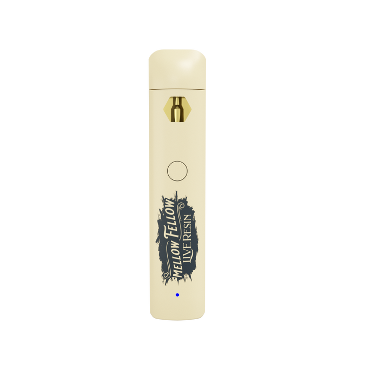 Beige electronic device with a logo on a white background