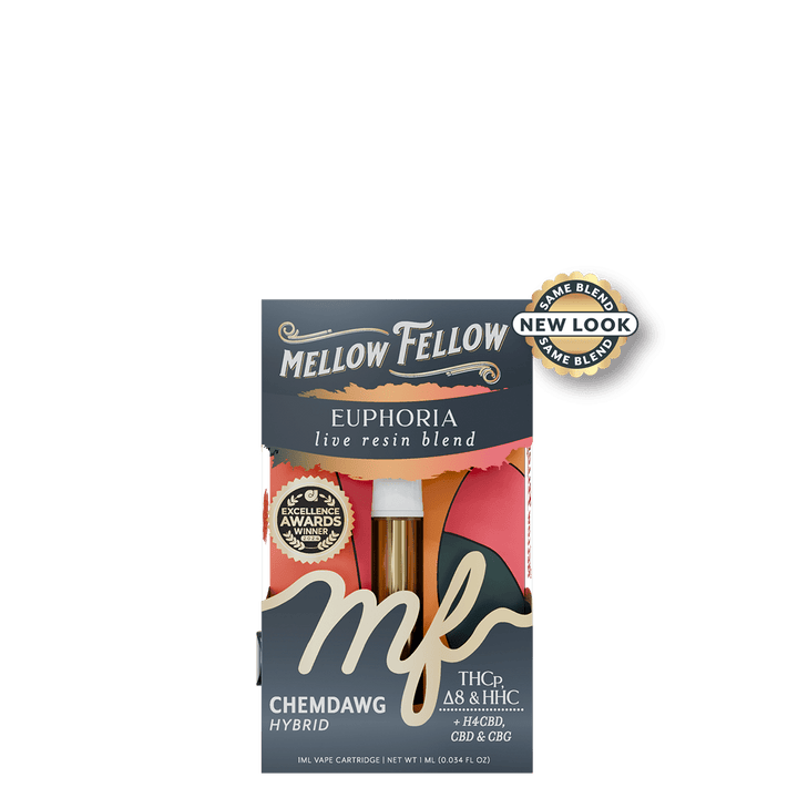 Euphoria Blend 1ml Live Resin Vape Cartridge - Chemdawg (Hybrid) - Mellow Fellow