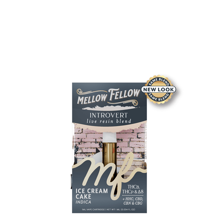 Introvert Blend 1ml Live Resin Vape Cartridge - Ice Cream Cake (Indica) - Mellow Fellow