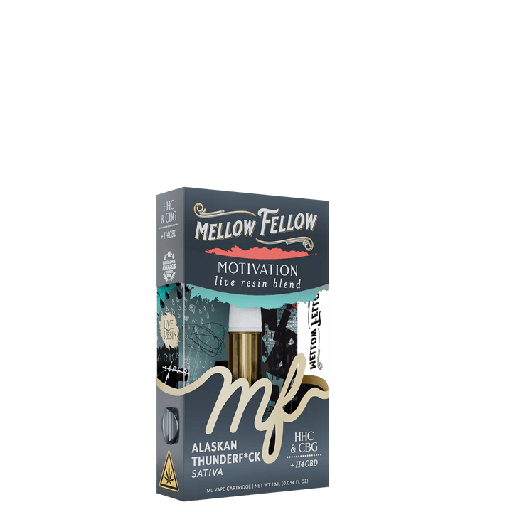 Motivation Blend 1ml Live Resin Vape Cartridge - Alaskan Thunderf*ck (Sativa) - Mellow Fellow