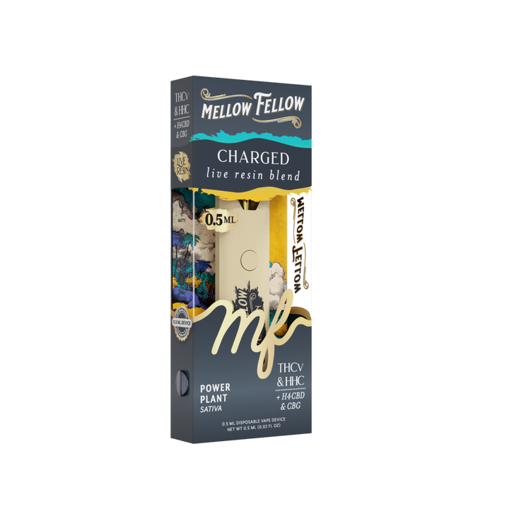 Charged Blend 0.5ml Live Resin Disposable Vape - Power Plant (Sativa) - Mellow Fellow
