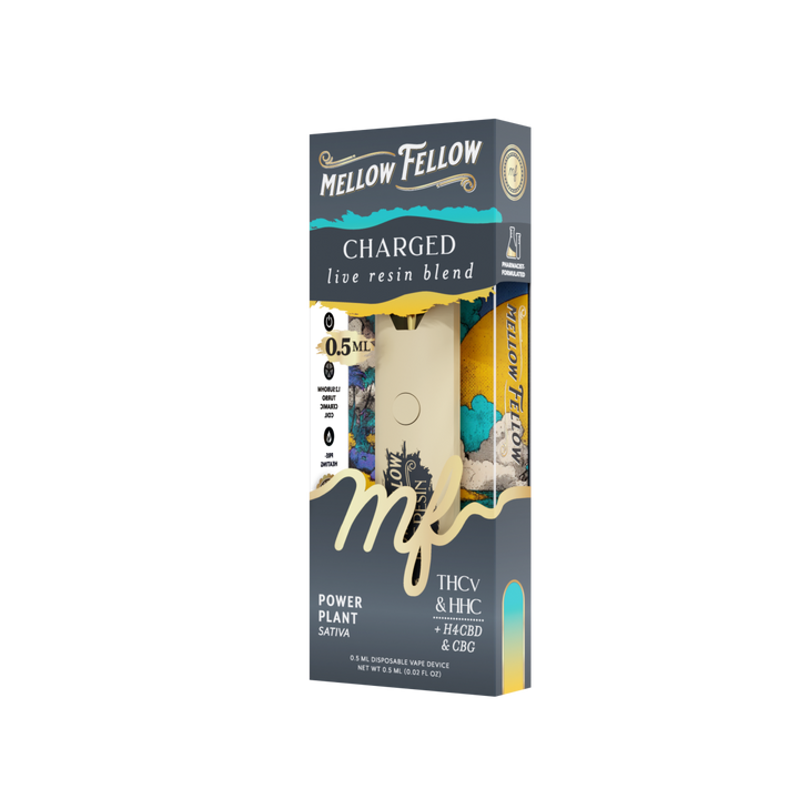 Charged Blend 0.5ml Live Resin Disposable Vape - Power Plant (Sativa) - Mellow Fellow