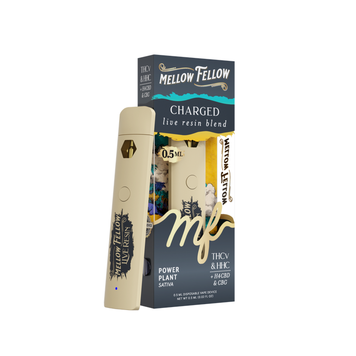 Charged Blend 0.5ml Live Resin Disposable Vape - Power Plant (Sativa) - Mellow Fellow
