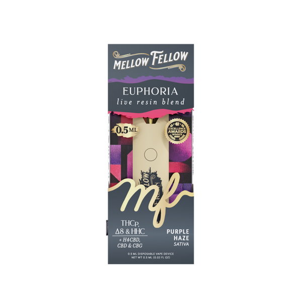 Euphoria Blend 0.5ml Live Resin Disposable Vape - Purple Haze (Sativa) Euphoria Blend 0.5ml Live Resin Disposable Vape - Purple Haze (Sativa)