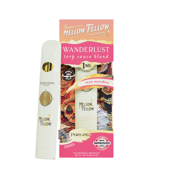 Wanderlust Blend - Terp Sauce 1ml Disposable Spinner Vape - Star Monkey (Indica) Wanderlust Blend - Terp Sauce 1ml Disposable Spinner Vape - Star Monkey (Indica)